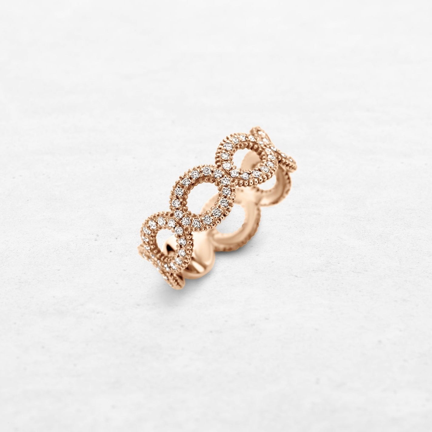 Luxury Revolve Open | OR-5788 in 18-karat gold with hand-set natural diamonds, designed in Belgium.