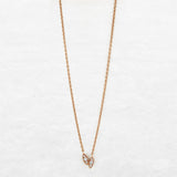 Fine necklace with with two diamond leaves in rose gold made by O! Jewelry