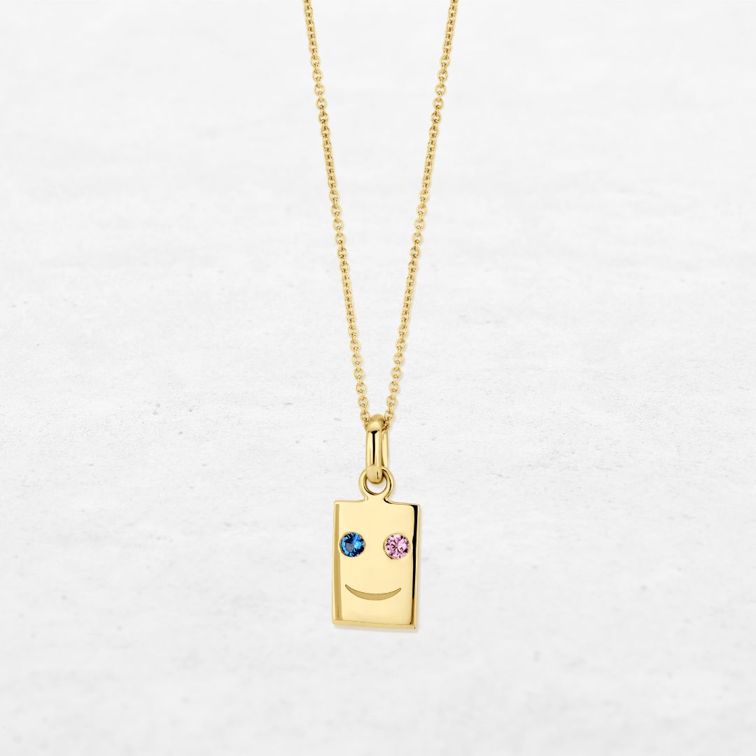 O! Jewelry Sonrisa Necklace | OP-8340 – solid 18k gold, made in Belgium.