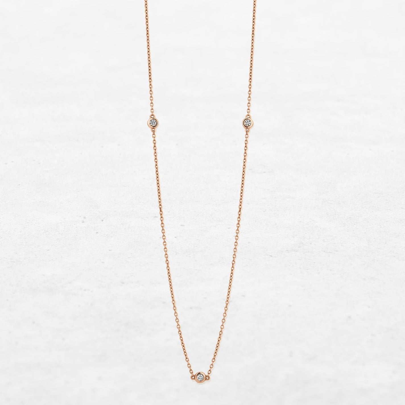 Triad Necklace | OP-5164 with ethically sourced natural diamonds in 18k gold, handcrafted in Antwerp.