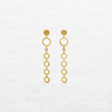 Circular earrings with different sizes and diamond in yellow gold made by O! Jewelry
