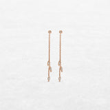 Leaf Earrings Low | OE-6034 with ethically sourced natural diamonds in 18k gold, handcrafted in Antwerp.