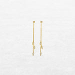 Timeless Leaf Earrings Low | OE-6034 with natural diamonds and 18k gold, responsibly made in Antwerp.