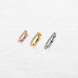 Luxury Hoop Earring | OE-5868 in 18-karat gold with hand-set natural diamonds, designed in Belgium.