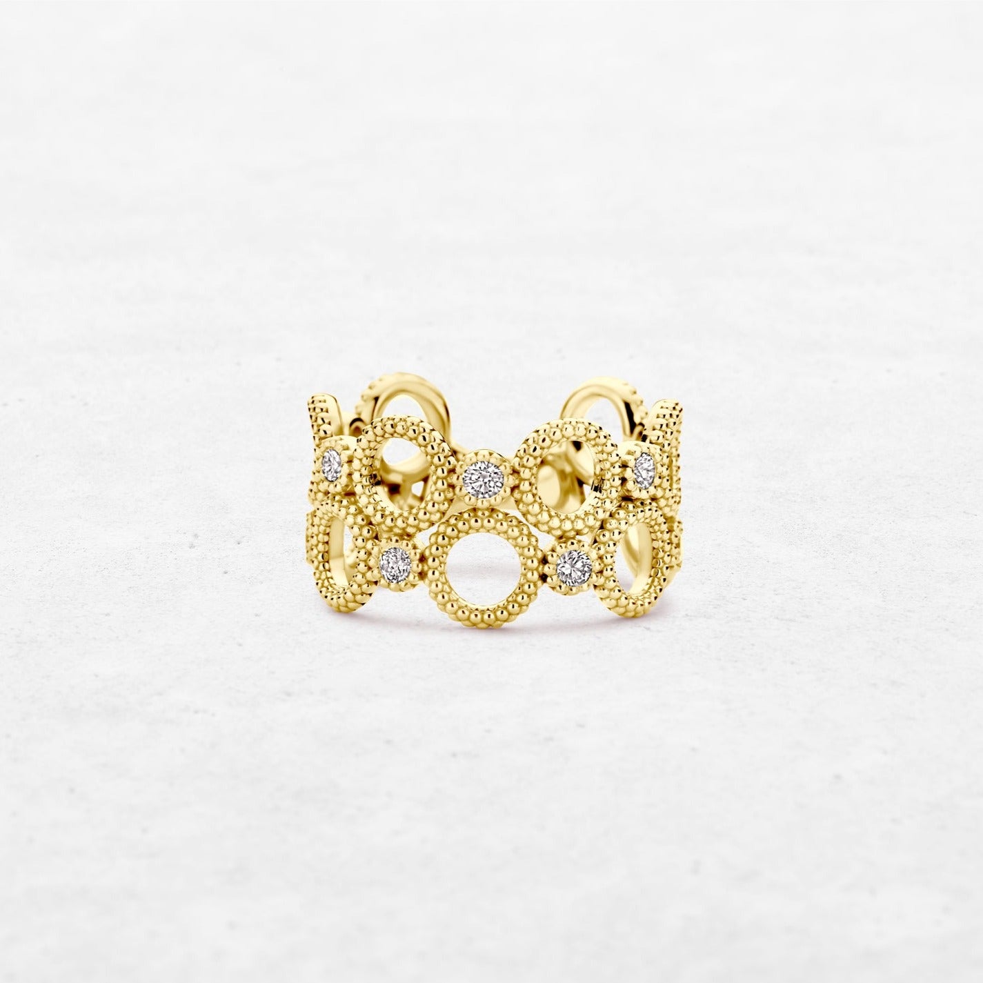 Timeless Affinity Double | OR-8145-2 with natural diamonds and 18k gold, responsibly made in Antwerp.