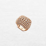 O! Jewelry Beehive Ring | OR-6010D – made in Antwerp with 18k gold and ethically sourced diamonds.