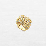 Beehive Ring | OR-6010D with ethically sourced natural diamonds in 18k gold, handcrafted in Antwerp.