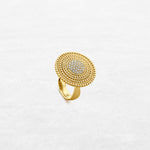 Sombrero Ring | OR-5668 with ethically sourced natural diamonds in 18k gold, handcrafted in Antwerp.
