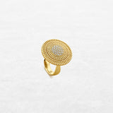 Sombrero Ring | OR-5668 with ethically sourced natural diamonds in 18k gold, handcrafted in Antwerp.