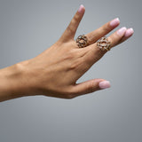 Luxury Emblem Ring Luminous | OR-8404 in 18-karat gold with hand-set natural diamonds, designed in Belgium.