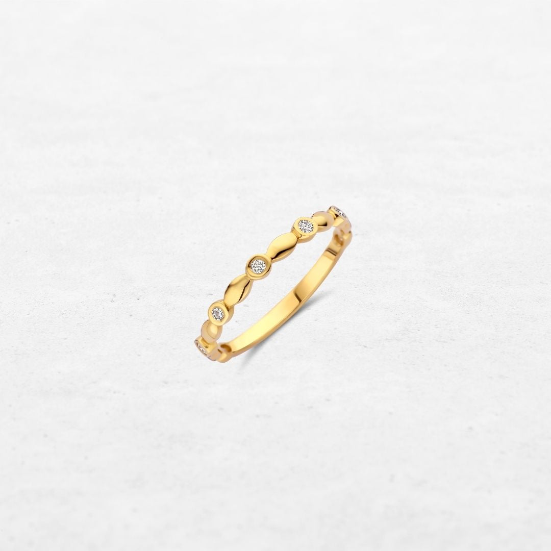 Luxury Celestial Ring | YT222404YA in 18-karat gold with hand-set natural diamonds, designed in Belgium.