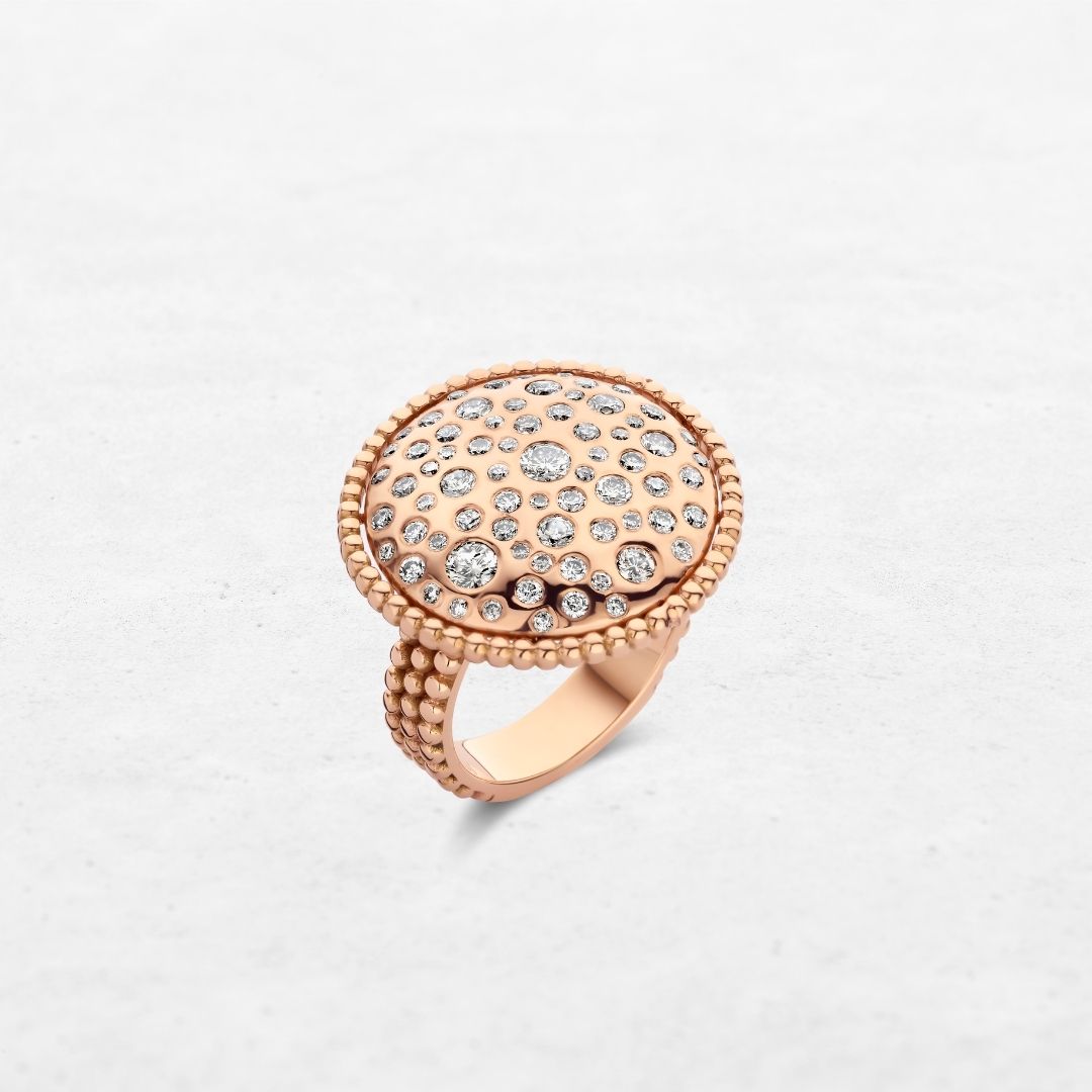 Luxury Plateau Prism Ring | OR-4113BR1 in 18-karat gold with hand-set natural diamonds, designed in Belgium.