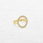Timeless Leaf Circle | OR-5690F with natural diamonds and 18k gold, responsibly made in Antwerp.