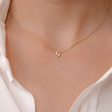 O! Jewelry Leaf Necklace | OP-8082 – made in Antwerp with 18k gold and ethically sourced diamonds.