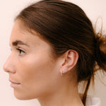 Luxury Hoop Earring | OE-5868 in 18-karat gold with hand-set natural diamonds, designed in Belgium.