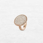 Luxury Plateau Ring | OR-4113 in 18-karat gold with hand-set natural diamonds, designed in Belgium.