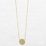Necklace with plateau set in diamonds in yellow gold made by O! Jewelry