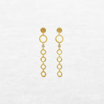 Circular earrings with different sizes and diamond in yellow gold made by O! Jewelry