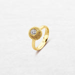 golden engagement ring with diamond made by O! Jewelry