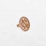 golden ring with initials set in diamonds made by O! Jewelry