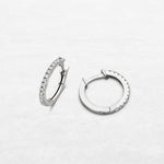 Hoop earring with diamonds in white gold by O! Jewelry