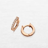 Hoop earring with diamonds in rose gold by O! Jewelry