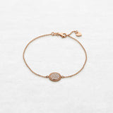 Bracelet with plateau set in diamonds in rose gold made by O! Jewelry