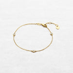 Bracelet with three diamonds in yellow gold made by O! Jewelry
