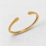 O! Jewelry OB-2030 textured cuff bracelet in yellow 18 karat gold, alternate view