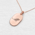 O! Jewelry OP-9150 military tag pendant in rose 18 karat gold with 50 cm chain