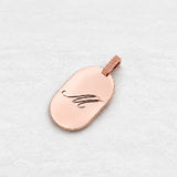 O! Jewelry OP-9150 military tag pendant in rose 18 karat gold without chain