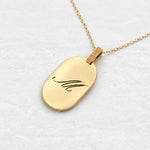 O! Jewelry OP-9150 military tag pendant in yellow 18 karat gold with 50 cm chain