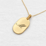 O! Jewelry OP-9150 military tag pendant in yellow 18 karat gold with 50 cm chain