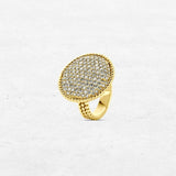 plateau diamond ring in yellow gold made by O! Jewelry